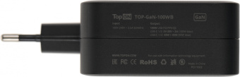 Блок питания TopON TOP-GaN-100WB автоматический 100W 5V-20V 5A 2xUSB от бытовой электросети LED индикатор - купить недорого с доставкой в интернет-магазине