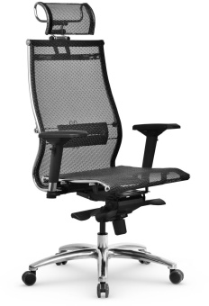 Кресло Метта Samurai S-3.05 MPES черный сиденье черный сетка с подголов. крестов. металл хром - купить недорого с доставкой в интернет-магазине