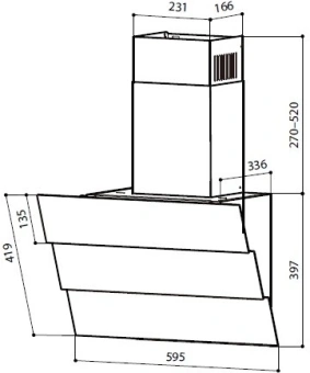 Вытяжка каминная Lex Rio G 600 черный управление: кнопочное (1 мотор) - купить недорого с доставкой в интернет-магазине