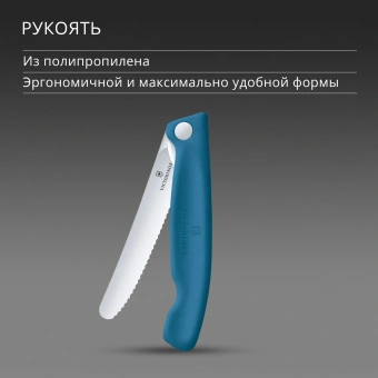 Нож кухонный Victorinox Swiss Classic 6.7832.FC1 стальной столовый лезв.110мм серрейт. заточка синий карт.коробка - купить недорого с доставкой в интернет-магазине