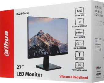 Монитор Dahua 27" DHI-LM27-B221B черный IPS LED 16:9 HDMI матовая 1300:1 300cd 178гр/178гр 1920x1080 144Hz DP FHD 3.7кг - купить недорого с доставкой в интернет-магазине