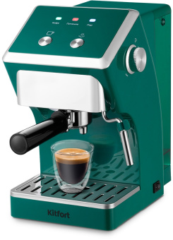Кофеварка рожковая Kitfort КТ-7283 1050Вт зеленый - купить недорого с доставкой в интернет-магазине