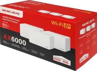 Бесшовный Mesh роутер Mercusys Halo H90X(3-pack) AX6000 10/100/1000BASE-TX белый (упак.:3шт) - купить недорого с доставкой в интернет-магазине