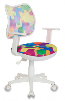 Кресло детское Бюрократ CH-W797 мультиколор Abstract сетка/ткань крестов. пластик пластик белый - купить недорого с доставкой в интернет-магазине