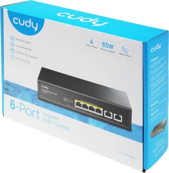 Коммутатор Cudy GS1006P (L2) 6x1Гбит/с 4PoE 65W неуправляемый - купить недорого с доставкой в интернет-магазине
