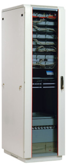 Шкаф коммутационный ЦМО (ШТК-М-42.6.6-1ААА) напольный 42U 600x600мм пер.дв.стекл задн.дв.стал.лист 2 бок.пан. направл.под закл.гайки 550кг серый 455мм 92.3кг 180град. 2030мм - купить недорого с доставкой в интернет-магазине