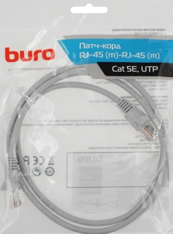 Патч-корд Buro LSZH UTP cat5E 1м серый RJ-45 (m)-RJ-45 (m) (UTP-5E-1M-G-LSZH) - купить недорого с доставкой в интернет-магазине