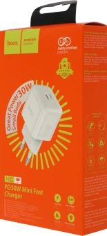 Сетевое зар./устр. Hoco N32 Glory White 30W 3A+2A+1.5A (PD+QC+AFC) USB Type-C универсальное белый - купить недорого с доставкой в интернет-магазине
