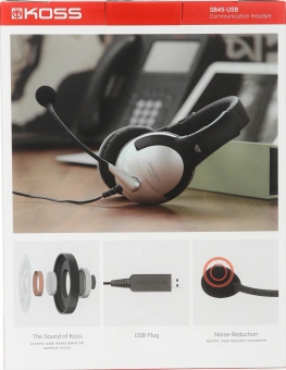 Наушники с микрофоном Koss SB45-USB черный/серебристый 2.4м мониторные оголовье (15116464) - купить недорого с доставкой в интернет-магазине