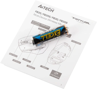 Мышь A4Tech Fstyler FB35 зеленый/черный оптическая 2000dpi беспров. BT/Radio USB для ноутбука 6but (FB35 MIDLIGHT GREEN) - купить недорого с доставкой в интернет-магазине