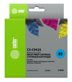 Картридж струйный Cactus CS-C9425 №85 голубой (29мл) для HP DJ 30/130 с чипом - купить недорого с доставкой в интернет-магазине