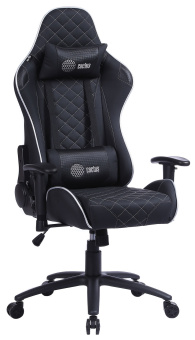 Кресло игровое Cactus CS-CHR-030BLS черный/серебристый эко.кожа с подголов. крестов. сталь - купить недорого с доставкой в интернет-магазине