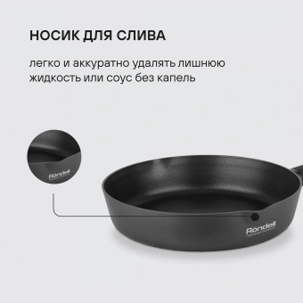 Сковорода Rondell Trumpf RDA-1341 круглая 20см покрытие: Xylan Plus ручка несъемная (без крышки) черный - купить недорого с доставкой в интернет-магазине
