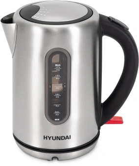 Чайник электрический Hyundai HYK-S9909 1.7л. 2200Вт серебристый матовый/черный корпус: металл - купить недорого с доставкой в интернет-магазине