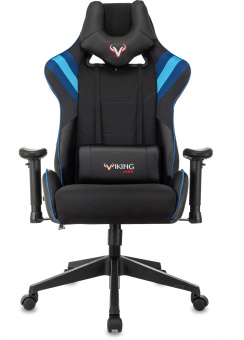 Кресло игровое Zombie VIKING 4 AERO черный/синий ткань/эко.кожа с подголов. крестов. пластик - купить недорого с доставкой в интернет-магазине