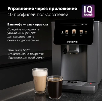 Кофемашина Polaris PACM 2085GC WIFI IQ Home 1450Вт графит - купить недорого с доставкой в интернет-магазине
