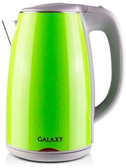 Чайник электрический Galaxy GL 0307 1.7л. 2000Вт зеленый/серый (корпус: нержавеющая сталь/пластик) - купить недорого с доставкой в интернет-магазине