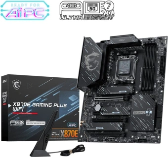 Материнская плата MSI X870E GAMING PLUS WIFI SocketAM5 AMD X870 ATX AC`97 8ch(7.1) 5Gigabit RAID+HDMI - купить недорого с доставкой в интернет-магазине