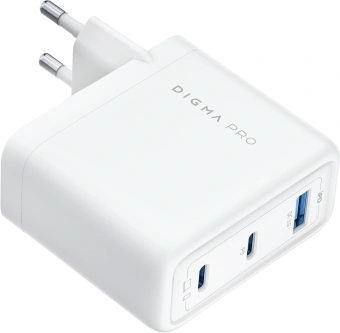 Сетевое зар./устр. Digma Pro DPW10C 100W 5A (PD+QC) 2хUSB-C/USB-A универсальное белый (DPW1С0G012WH) - купить недорого с доставкой в интернет-магазине