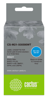 Картридж ленточный Cactus CS-M21-500595WT черный для Brady BMP21-PLUS, BMP21-LAB - купить недорого с доставкой в интернет-магазине
