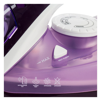 Утюг Galaxy Line GL 6124 2500Вт фиолетовый/белый - купить недорого с доставкой в интернет-магазине