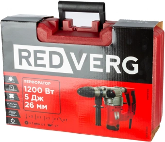 Перфоратор RedVerg RD-RH1200S патрон:SDS-plus уд.:5Дж 1200Вт (кейс в комплекте) - купить недорого с доставкой в интернет-магазине