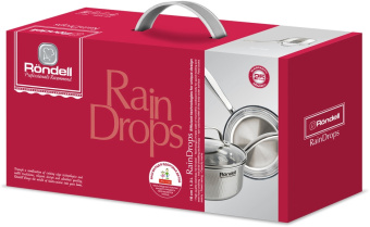 Ковш Rondell RainDrops RDS-1292 1.7л. d=16см (с крышкой) стальной - купить недорого с доставкой в интернет-магазине