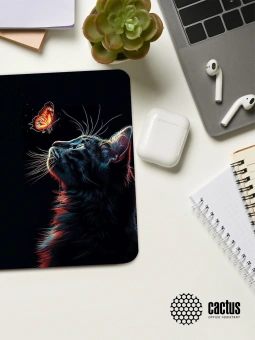 Коврик для мыши Cactus Night Cat 220x180x2мм (CS-MP-P12XS) - купить недорого с доставкой в интернет-магазине