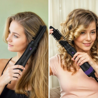 Фен-щетка Kitfort КТ-3236-1 1000Вт фиолетовый/черный - купить недорого с доставкой в интернет-магазине