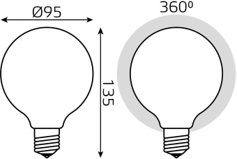 Лампа светодиодная Gauss Filament 189202110 10Вт цок.:E27 шар 220B св.свеч.бел.теп. (упак.:1шт) - купить недорого с доставкой в интернет-магазине