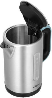 Чайник электрический Kitfort КТ-8703 1.7л. 2200Вт нержавеющая сталь/черный корпус: нерж.сталь/пластик - купить недорого с доставкой в интернет-магазине