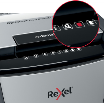 Шредер Rexel Optimum AutoFeed 300X черный с автоподачей (секр.P-4) фрагменты 300лист. 60лтр. скрепки скобы пл.карты - купить недорого с доставкой в интернет-магазине