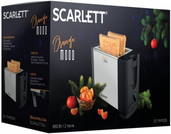 Тостер Scarlett SC-TM11026 650Вт черный/серебристый - купить недорого с доставкой в интернет-магазине