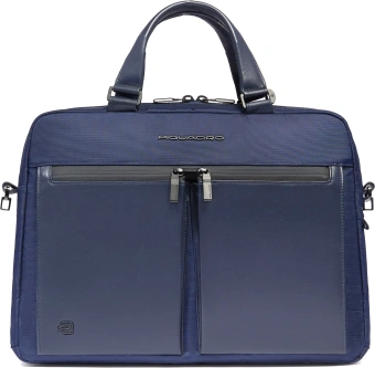 Деловая сумка Piquadro Orion CA6623S136/BLU с отделением для ноутбука синий ткань/натур.кожа - купить недорого с доставкой в интернет-магазине