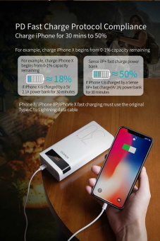 Мобильный аккумулятор Romoss Sense 8P+ 30000mAh QC3.0 18W 3A 2xUSB-A/USB-C белый - купить недорого с доставкой в интернет-магазине