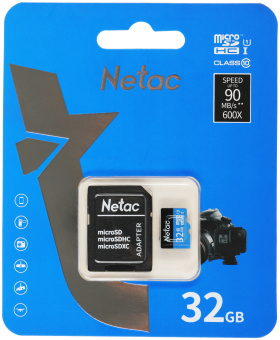 Флеш карта microSDHC 32GB Netac NT02P500STN-032G-R P500 + adapter - купить недорого с доставкой в интернет-магазине