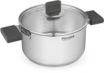 Кастрюля Rondell Quadro RDS-1596 3.1л. d=20см (с крышкой) стальной - купить недорого с доставкой в интернет-магазине