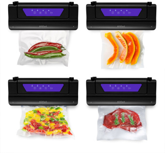 Вакуумный упаковщик Kitfort КТ-1528-1 110Вт 0.55Бар шир.пак.:28см черный/фиолетовый - купить недорого с доставкой в интернет-магазине