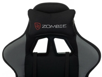 Кресло игровое Zombie Rudger черный/серый с подголов. крестов. пластик - купить недорого с доставкой в интернет-магазине