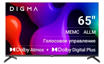 Телевизор QLED Digma 43" DM-LED43UQB31 Google TV Frameless Metal черный/черный 4K Ultra HD 60Hz MEMC DVB-T DVB-T2 DVB-C DVB-S DVB-S2 USB WiFi Smart TV - купить недорого с доставкой в интернет-магазине