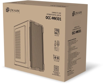Корпус Оклик OCC-MN301 черный без БП mATX 1x80mm 2x120mm 1xUSB2.0 1xUSB3.0 audio - купить недорого с доставкой в интернет-магазине