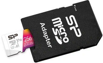 Флеш карта microSDXC 256GB Silicon Power SP256GBSTXBV1V20SP Elite + adapter - купить недорого с доставкой в интернет-магазине