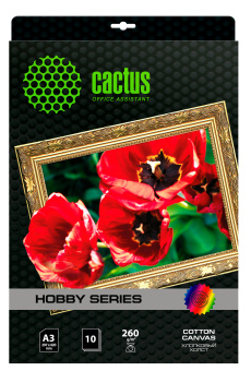 Холст Cactus CS-CA326010 A3/260г/м2/10л./белый хлопок для струйной печати - купить недорого с доставкой в интернет-магазине