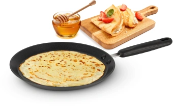 Сковорода блинная Rondell Pancake frypan RDA-274 круглая 22см покрытие: TriTitan ручка несъемная (без крышки) черный - купить недорого с доставкой в интернет-магазине