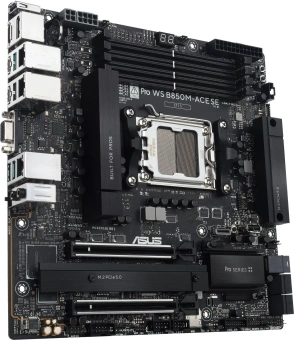 Материнская плата Asus PRO WS B850M-ACE SE Socket AM5 AMD B850 mATX AC`97 8ch(7.1) 1x10G/1х2,5G/1xGigabit RAID+VGA+HDMI+DP - купить недорого с доставкой в интернет-магазине