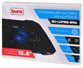 Подставка для ноутбука Buro BU-LCP156-B114 15.6" 357x265x33мм 1xUSB 1x 140ммFAN 345г металлическая сетка/пластик черный - купить недорого с доставкой в интернет-магазине
