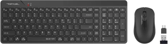 Клавиатура + мышь A4Tech Fstyler FG2300 Air2 клав:черный мышь:черный USB беспроводная slim (FG2300 AIR2 BLACK) - купить недорого с доставкой в интернет-магазине