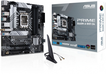 Материнская плата Asus PRIME B660M-A WIFI D4 Soc-1700 Intel B660 4xDDR4 mATX AC`97 8ch(7.1) GbLAN RAID+HDMI+DP - купить недорого с доставкой в интернет-магазине
