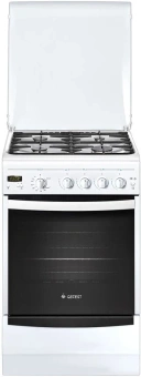 Плита Газовая Gefest ПГ 5100-03 белый (металлическая крышка) реш.чугун - купить недорого с доставкой в интернет-магазине