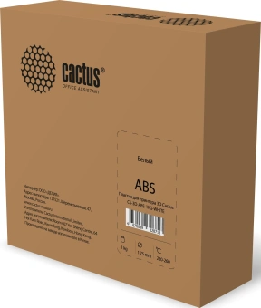 Пластик для принтера 3D Cactus CS-3D-ABS-1KG-WHITE ABS d1.75мм 1кг L386м 1цв. - купить недорого с доставкой в интернет-магазине